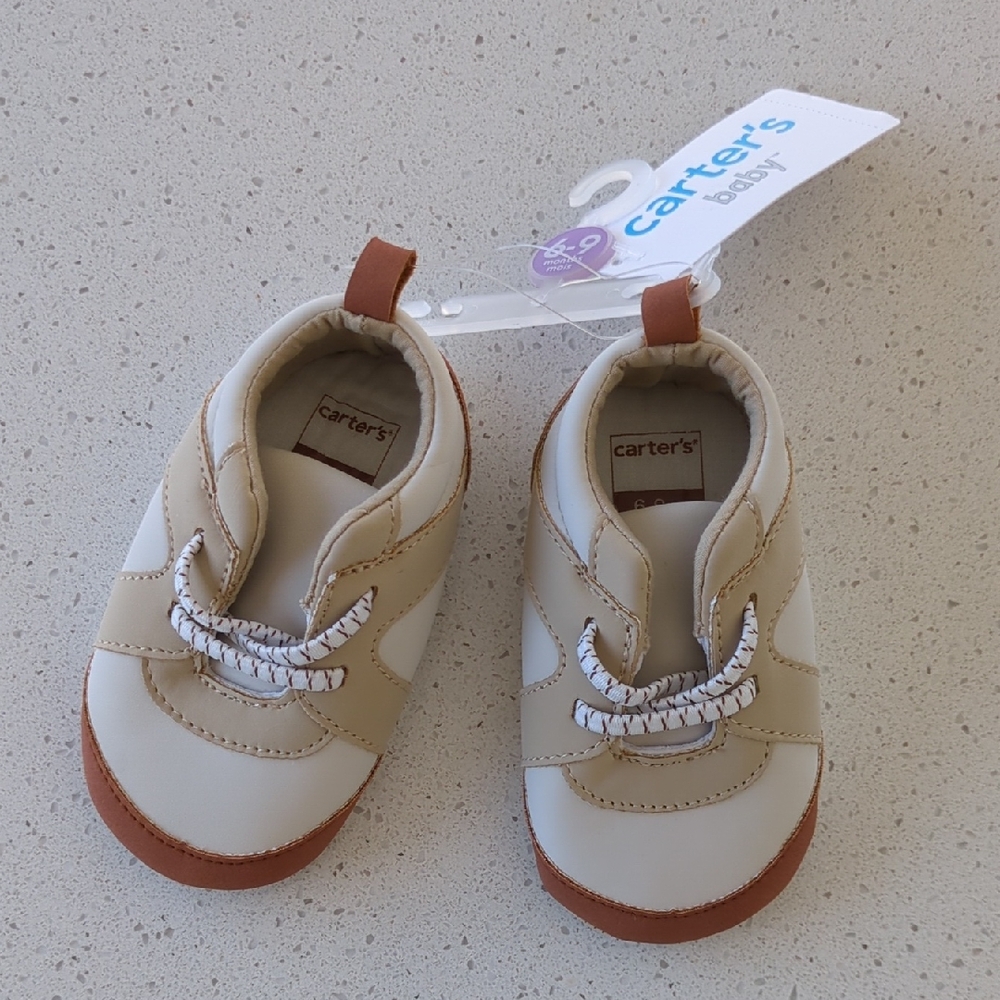 Carter's Beige and White Baby Shoes